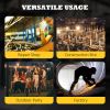 10,000 Lumen Dual Head LED Work Lights with Stand, Weather Resistant Daylight with Telescoping Adjustable Tripod Stand, Rotating Lamps