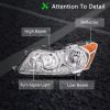 FOR 08-12 HONDA ACCORD SEDAN CHROME HOUSING AMBER CORNER HEADLIGHT HEAD LAMPS