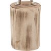 14 Inch Wooden Standing Man Candle Holder, Brown and Silver