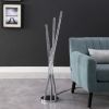 48.75" In Carina Modern 5 Acrylic Upright Legs Stix Led Silver Metal Floor Lamp