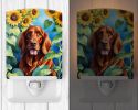 NEW Irish Setter in Sunflowers Ceramic Night Light Compact, UL-Certified, Ideal for Bedroom, Bathroom, Nursery, Hallway, Kitchen, 6x4x3, Multicolor
