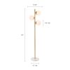 3-Globe Light Floor Lamp with Marble Base