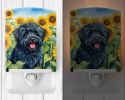 NEW Puli in Sunflowers Ceramic Night Light Compact, UL-Certified, Ideal for Bedroom, Bathroom, Nursery, Hallway, Kitchen, 6x4x3, Multicolor