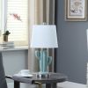 22" In Southwest Teal Ceramic Cactus Plant Modern Metal Table Lamp