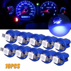 10pcs T5 B8.5D 5050 SMD Car LED Dashboard Dash Gauge Instrument Light Bulb (Color: as picture)