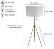 58" - 72"H Adjustable Tripod Floor w/ KD Shade (1PCS/CTN) (1.78/9.9)